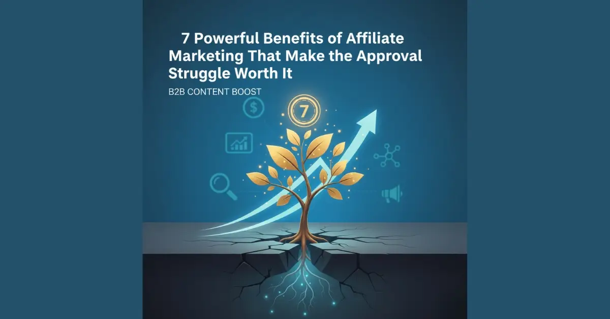 7 Benefits of Affiliate Marketing blog post by B2B Content Boost